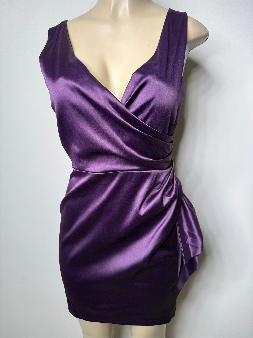Alyn Paige Purple Satin Mini Dress